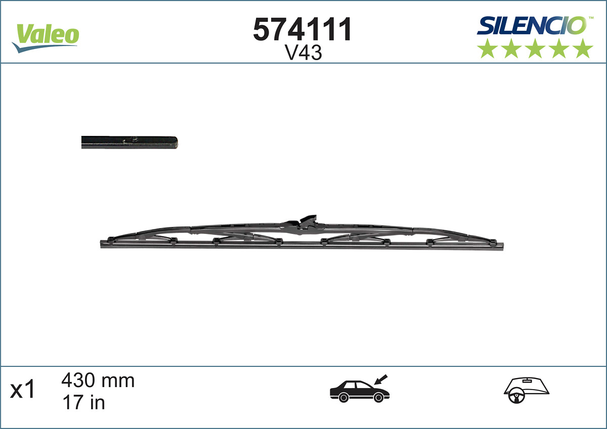 VALEO SILENCIO CARDBOARD Ablaktörlő lapát 574111_VALEO